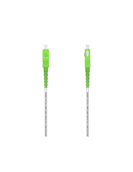 AISENS Cable Fibra Óptica Latiguillo G657A2 3.0 9/125 SMF Simplex CPR DCA LSZH, SC/APC-SC/APC, Blanco, 2.0 m