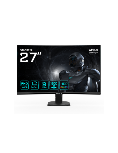 GIGABYTE GS27FC2 Monitor Gaming Curvo 27" FHD - 1920 x 1080, 240Hz, 1ms, 350 cd/m², HDR Ready, HDMI 2.0, Displayport 1.4