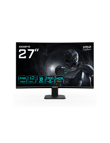 GIGABYTE GS27FC2 Monitor Gaming Curvo 27" FHD - 1920 x 1080, 240Hz, 1ms, 350 cd/m², HDR Ready, HDMI 2.0, Displayport 1.4