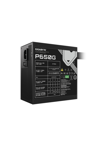 GIGABYTE GP-P650G unidad de fuente de alimentación 650 W 20+4 pin ATX ATX Negro
