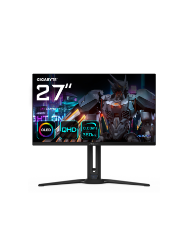GIGABYTE Monitor de juego AORUS FO27Q3 OLED de 27” - 2560 x 1440 (QHD), 360Hz, 0,03ms, KVM, 250 cd/m², FreeSync Premium Pro, Dis