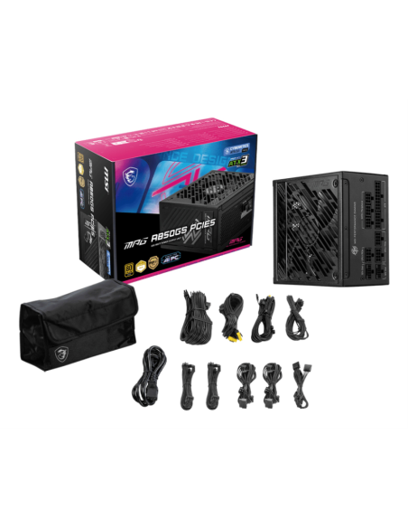 MSI MPG A850GS PCIE5 unidad de fuente de alimentación 850 W 24-pin ATX ATX Negro
