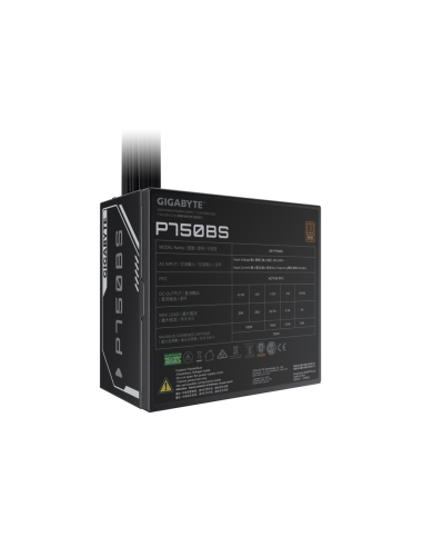 GIGABYTE P750BS Fuente de Alimentación - PCI-E 6+2 Pin x 4, 80 PLUS Bronze, Ventilador de 120 mm, Compatible con ATX, Enchufe EU