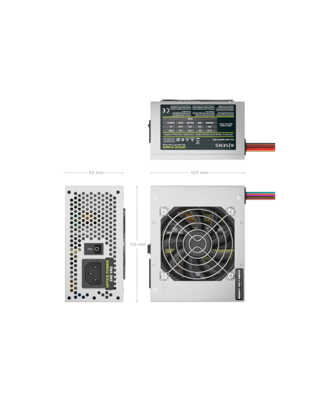 AISENS Fuente Alimentacion SFX 500W OEM, Plata