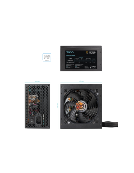 TooQ Fuente de Alimentación ATX 650W APFC 80Plus Bronze