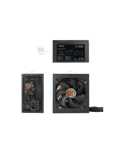 TooQ Fuente de alimentación ATX 750W APFC 80Plus Bronze