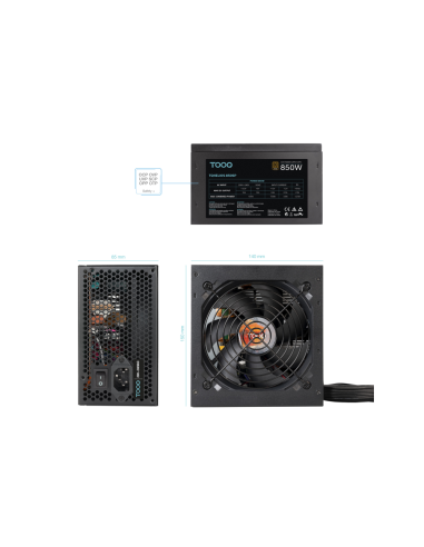 TooQ Fuente de alimentación ATX 850W APFC 80Plus Bronze