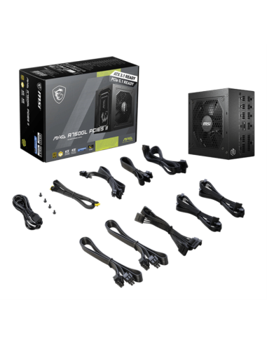 MSI MAG A750GL PCIE5 II unidad de fuente de alimentación 750 W 20+4 pin ATX ATX Negro