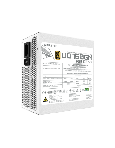 GIGABYTE UD750GM PG5 V2 ICE unidad de fuente de alimentación 750 W 20+4 pin ATX Blanco
