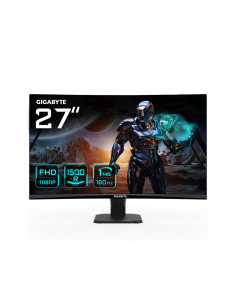 GIGABYTE GS27FC 27" Monitor de Juego Curvo FHD - 1920 x 1080, 1500R, 180Hz, 1 ms, 250 cd/m², FreeSync Premium, HDR Ready, HDMI 2