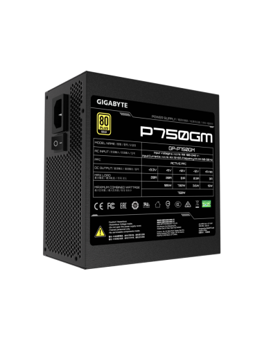 GIGABYTE P750GM unidad de fuente de alimentación 750 W 20+4 pin ATX ATX Negro