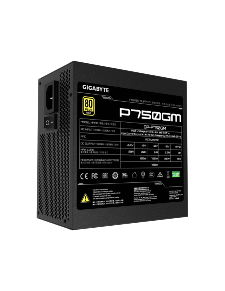 GIGABYTE P750GM unidad de fuente de alimentación 750 W 20+4 pin ATX ATX Negro