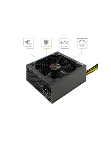 TooQ TQAPOLO-700SP unidad de fuente de alimentación 700 W 20+4 pin ATX ATX Negro