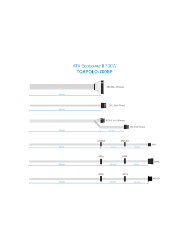 TooQ TQAPOLO-700SP unidad de fuente de alimentación 700 W 20+4 pin ATX ATX Negro