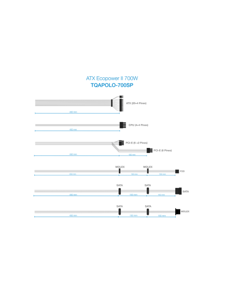 TooQ TQAPOLO-700SP unidad de fuente de alimentación 700 W 20+4 pin ATX ATX Negro