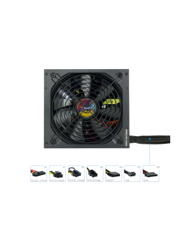TooQ TQAPOLO-750SP unidad de fuente de alimentación 750 W 20+4 pin ATX ATX Negro