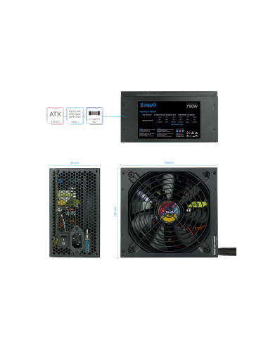 TooQ TQAPOLO-750SP unidad de fuente de alimentación 750 W 20+4 pin ATX ATX Negro