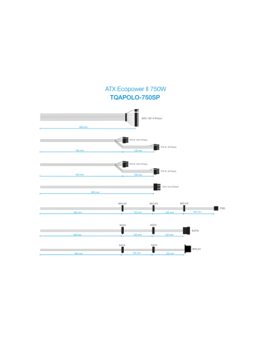 TooQ TQAPOLO-750SP unidad de fuente de alimentación 750 W 20+4 pin ATX ATX Negro