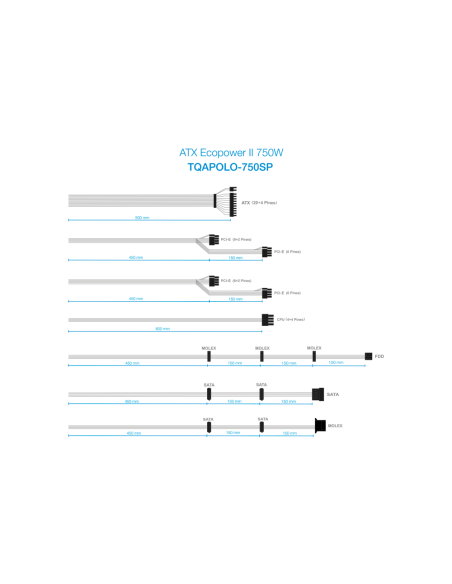 TooQ TQAPOLO-750SP unidad de fuente de alimentación 750 W 20+4 pin ATX ATX Negro