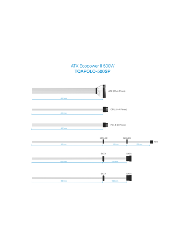 TooQ TQAPOLO-500SP unidad de fuente de alimentación 500 W 20+4 pin ATX ATX Plata