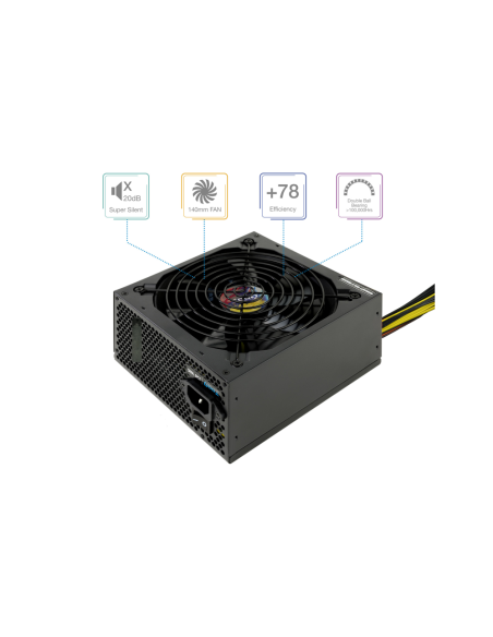 TooQ TQAPOLO-600SP unidad de fuente de alimentación 600 W 20+4 pin ATX ATX Negro