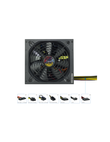 TooQ TQAPOLO-600SP unidad de fuente de alimentación 600 W 20+4 pin ATX ATX Negro