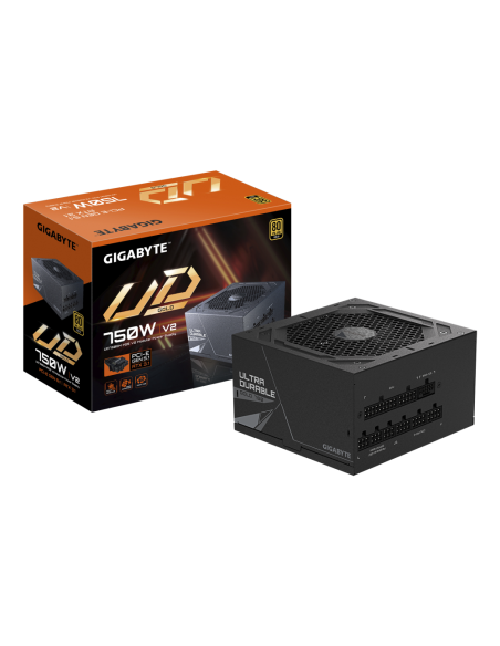 GIGABYTE UD750GM PG5 V2 Fuente de Alimentación – PCIe Gen 5.1, 80 PLUS Gold, Diseño completamente modular, Ventilador de 120 mm,