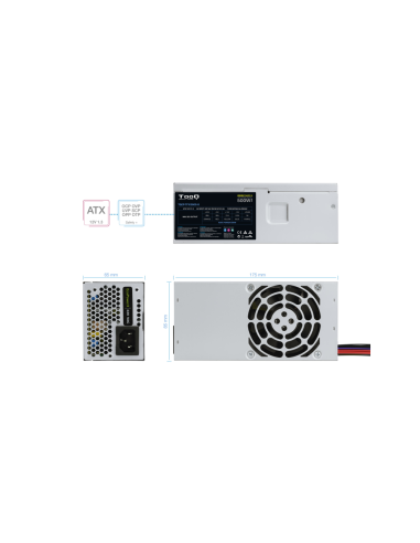 TooQ Ecopower II TFX OEM unidad de fuente de alimentación 500 W 20+4 pin ATX Plata