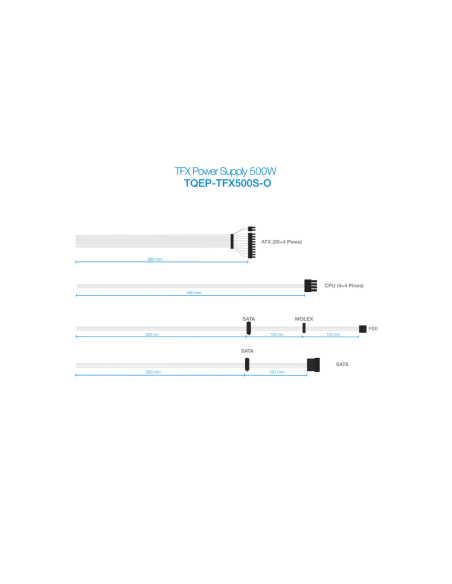 TooQ Ecopower II TFX OEM unidad de fuente de alimentación 500 W 20+4 pin ATX Plata
