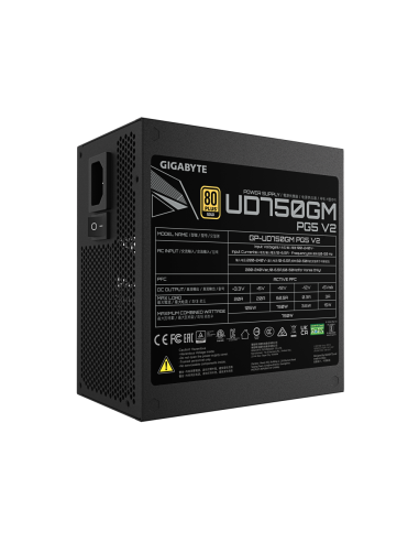 GIGABYTE UD750GM PG5 V2 Fuente de Alimentación – PCIe Gen 5.1, 80 PLUS Gold, Diseño completamente modular, Ventilador de 120 mm,