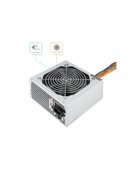 TooQ TQEP-500S-INT unidad de fuente de alimentación 500 W 24-pin ATX ATX Plata