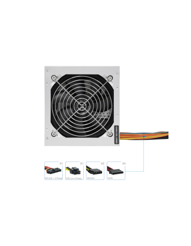 TooQ TQEP-500S-INT unidad de fuente de alimentación 500 W 24-pin ATX ATX Plata