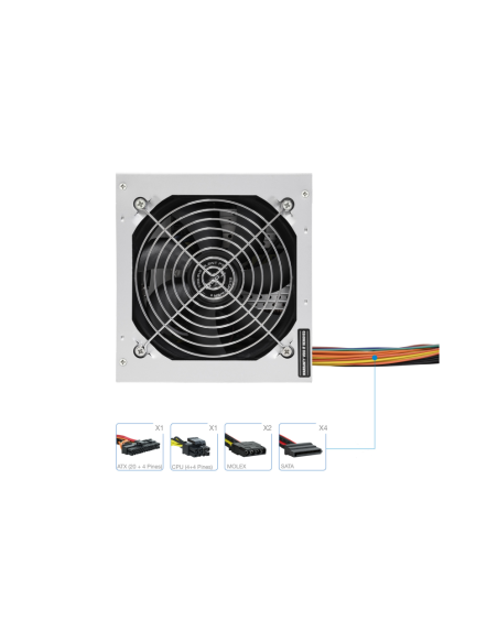 TooQ TQEP-500S-INT unidad de fuente de alimentación 500 W 24-pin ATX ATX Plata
