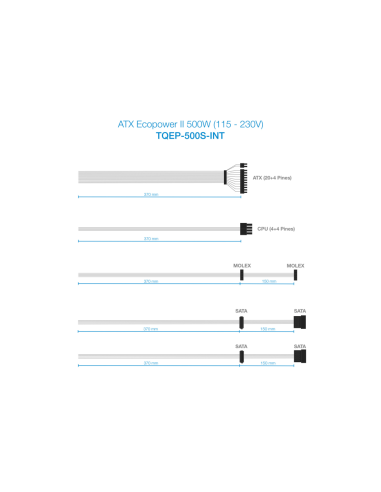 TooQ TQEP-500S-INT unidad de fuente de alimentación 500 W 24-pin ATX ATX Plata