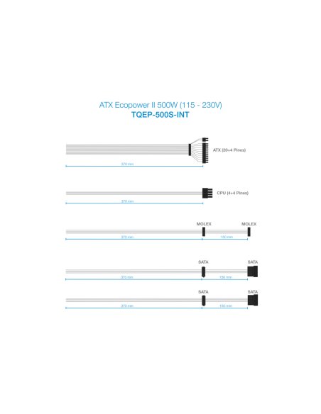 TooQ TQEP-500S-INT unidad de fuente de alimentación 500 W 24-pin ATX ATX Plata