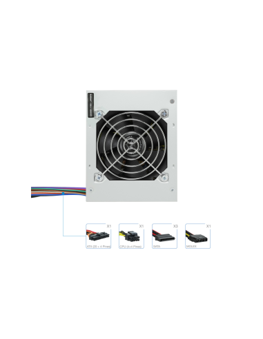 TooQ Fonte Ecopower II unidad de fuente de alimentación 500 W 20+4 pin ATX SFX Plata
