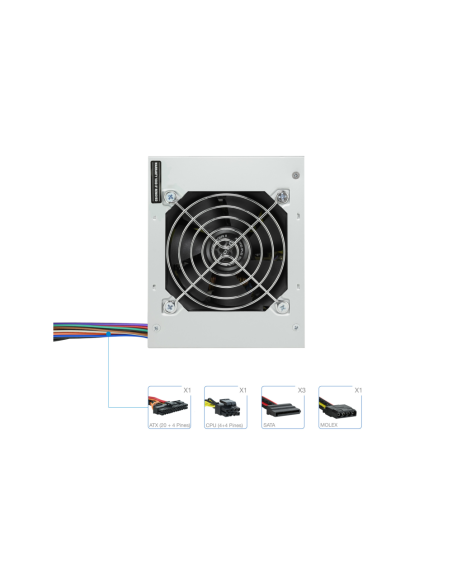 TooQ Fonte Ecopower II unidad de fuente de alimentación 500 W 20+4 pin ATX SFX Plata