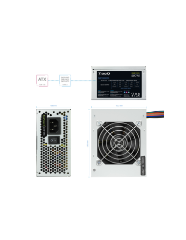 TooQ Fonte Ecopower II unidad de fuente de alimentación 500 W 20+4 pin ATX SFX Plata