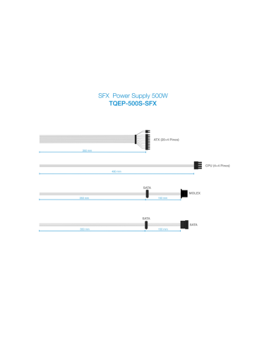 TooQ Fonte Ecopower II unidad de fuente de alimentación 500 W 20+4 pin ATX SFX Plata
