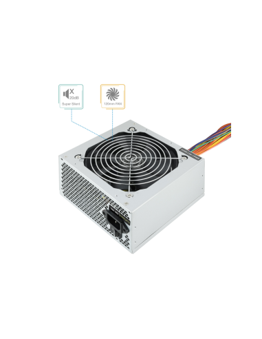 TooQ TQEP-500SSE unidad de fuente de alimentación 500 W 24-pin ATX ATX Plata