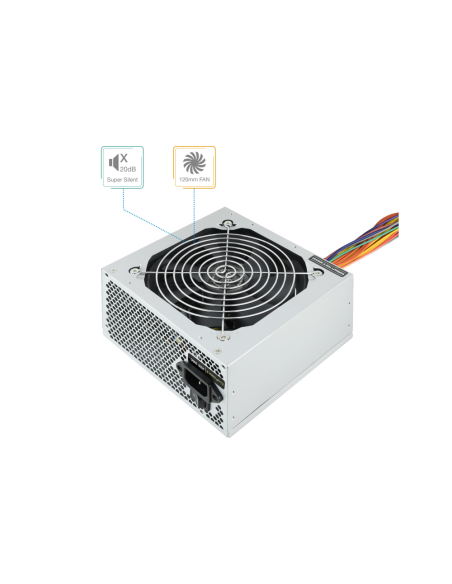 TooQ TQEP-500SSE unidad de fuente de alimentación 500 W 24-pin ATX ATX Plata