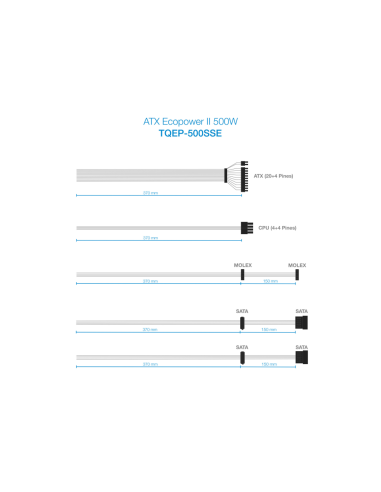 TooQ TQEP-500SSE unidad de fuente de alimentación 500 W 24-pin ATX ATX Plata