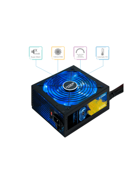 TooQ TQXGEII-800SAP unidad de fuente de alimentación 800 W 20+4 pin ATX ATX Negro