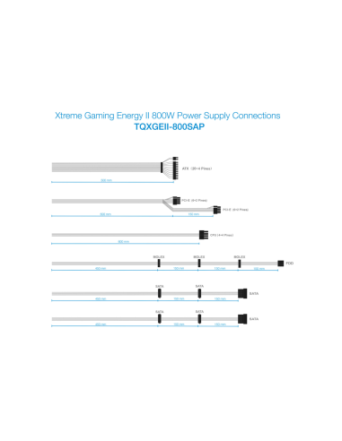 TooQ TQXGEII-800SAP unidad de fuente de alimentación 800 W 20+4 pin ATX ATX Negro