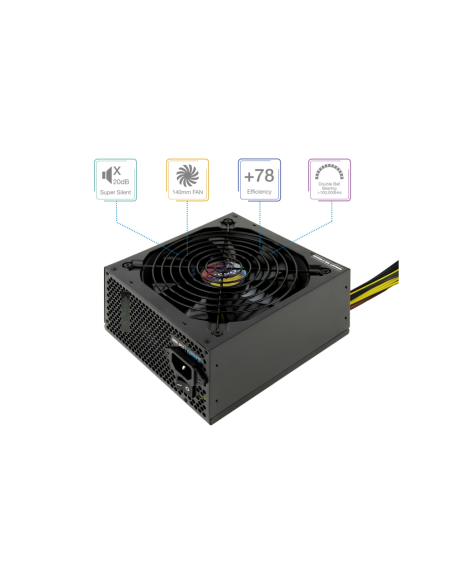 TooQ TQAPOLO-650SP unidad de fuente de alimentación 650 W 20+4 pin ATX ATX Negro