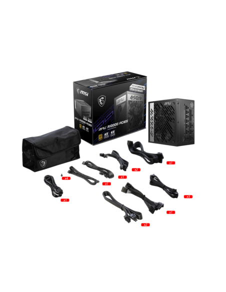 MSI MPG A1000G PCIE5 unidad de fuente de alimentación 1000 W 20+4 pin ATX ATX Negro