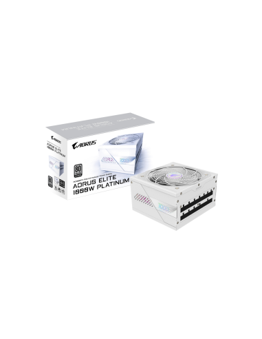 GIGABYTE AORUS ELITE P1000W ICE Fuente de Alimentación - PCIe 5.0, 80 PLUS Platinum, Diseño completamente modular, Ventilador de