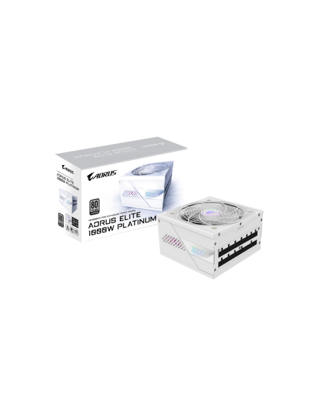 GIGABYTE AORUS ELITE P1000W ICE Fuente de Alimentación - PCIe 5.0, 80 PLUS Platinum, Diseño completamente modular, Ventilador de