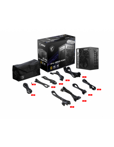 MSI MPG A850G PCIE5 unidad de fuente de alimentación 850 W 24-pin ATX ATX Negro