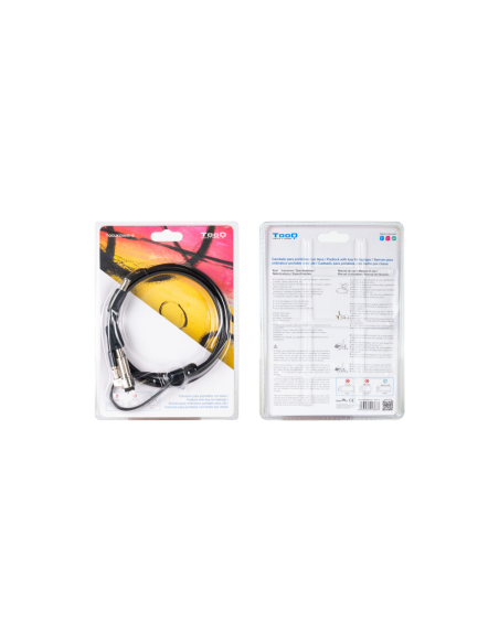 TooQ Cable de Seguridad Tipo NANO con Llave para Portátiles 1.5 metros, Gris Oscuro